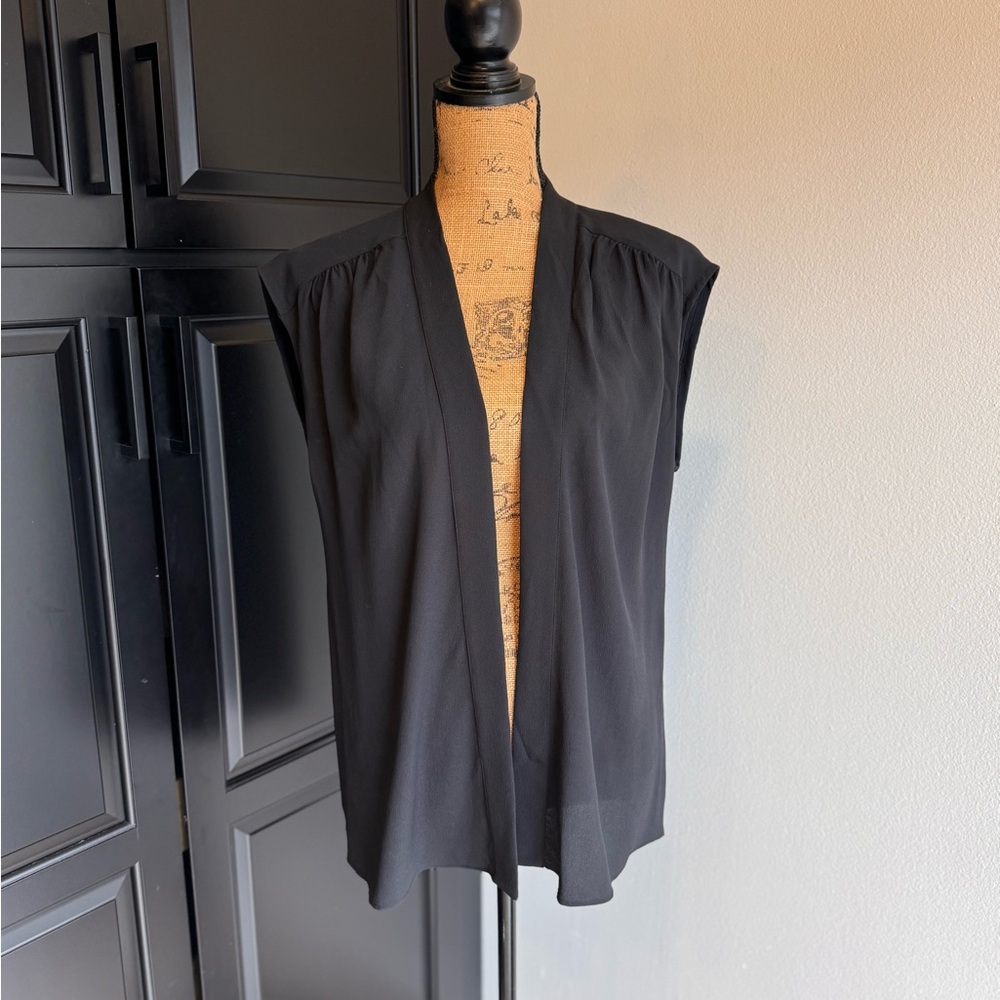 Michael Kors Black Open-Front Blouse